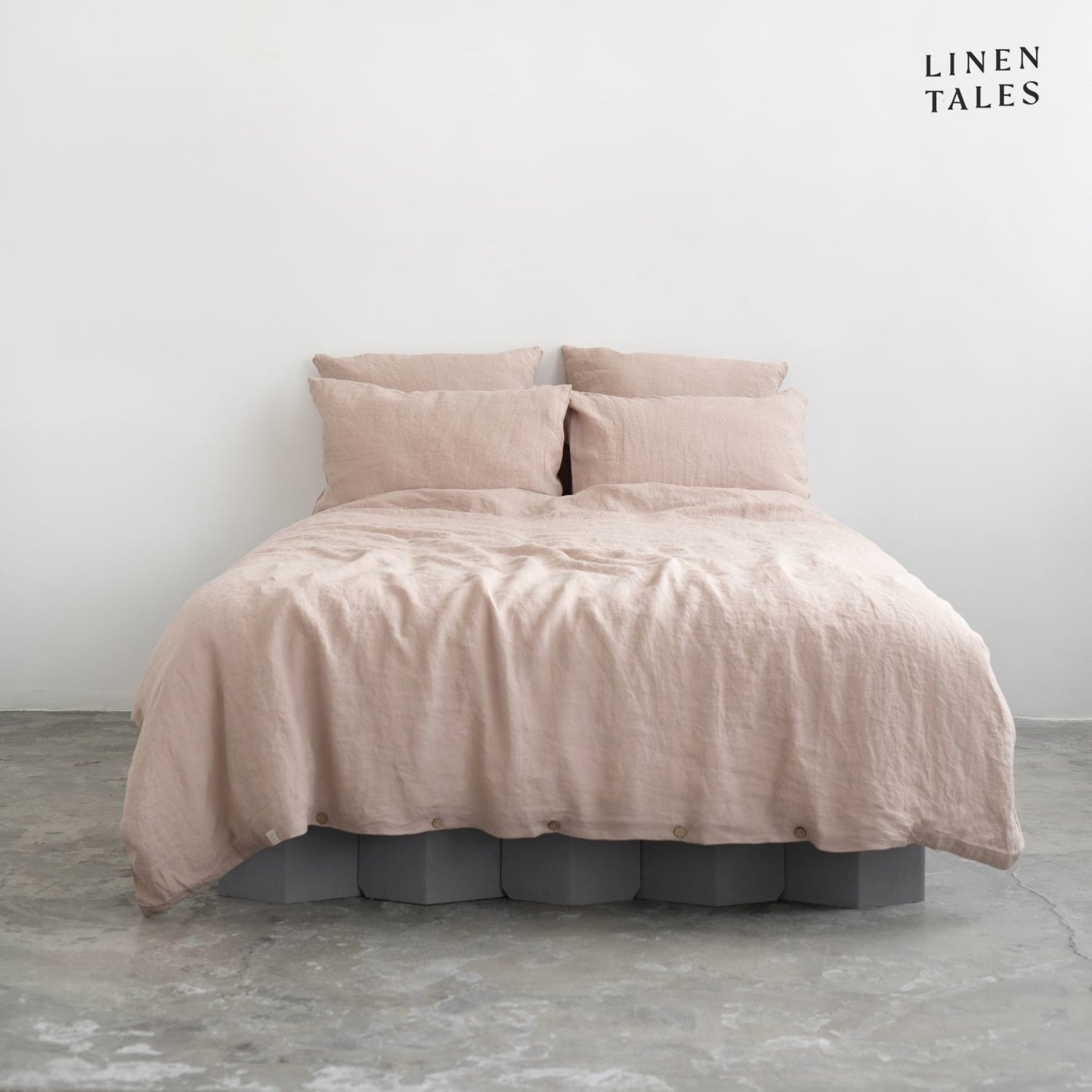 Premium Portobello linen duvet set with matching pillowcases, elegantly styled for a soft and breathable sleep experience.